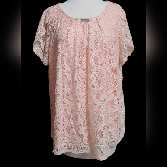 NWT NY Collection size 1X peachy/pink top - Picture 1 of 10